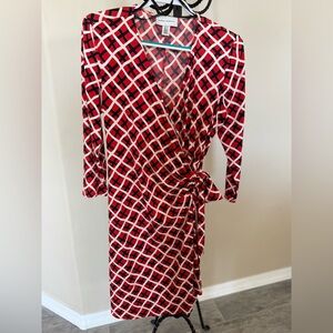 Donna Morgan, Window Pane Wrap Around Dress